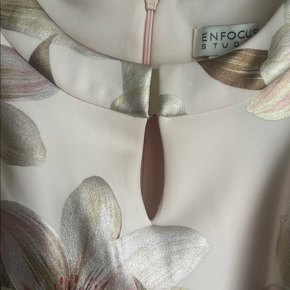 Enfocus Studio sleeveless boat-neck floral print midi dress size 8 NWT - Picture 4 of 8